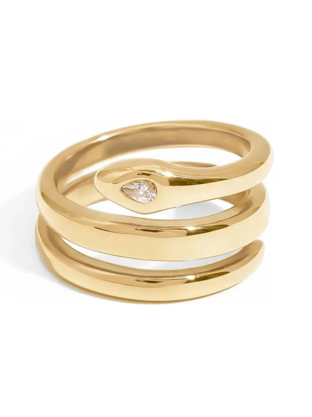 Open Wrap Ring - 14K Gold Plated Snake Ring